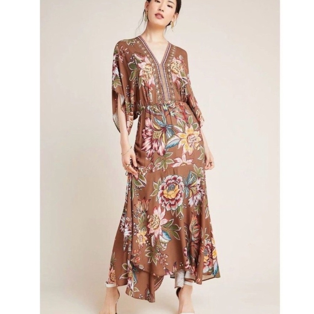 Farm Rio Valentina Dress faux wrap skirt dolman sleeves size XS F100